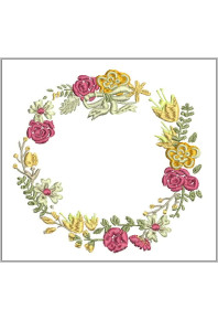 Dec135 - Circle and Flowers Wreath
